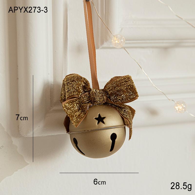 Christmas pendant small bell velvet bow Christmas tree pine cone scene arrangement props decoration small pendant