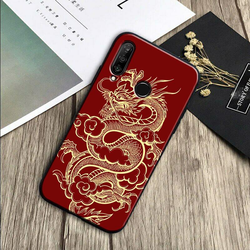 Chinese Dragon For Huawei Nova 11 Pro 12i 3i 7i 8i 9 10 SE Y60 Y61 Y70 Y72 Y73 Y90 Y91 P20 P30 P40 Lite Case
