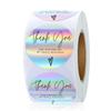 500pcs Rainbow Laser Thank You Stickers 1inch Small Business Stickers Adhesive Labels for Boutiques Wrapping Supplies