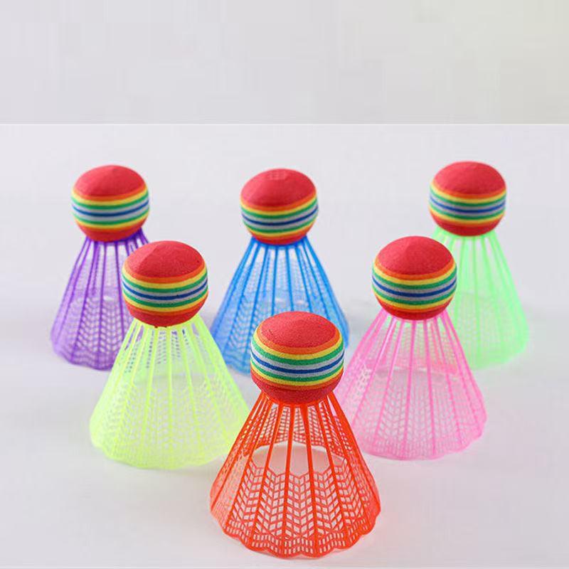 Spot EVA Colorful Foam Ball: Rainbow Badminton, Kids' Toy, Soft Golf, Pet Playball.