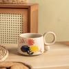 Krysantemumblad Iskrack Keramiska Kaffemuggar (Set om 2)