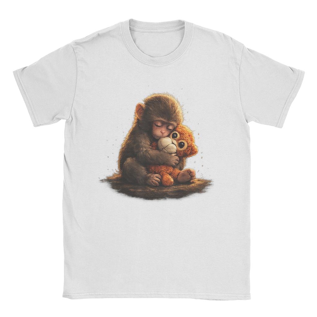 Kawaii Baby Monkey Punch Cute Japanese Macaque UkiyoE TShirt Beach Hippie T Shirts Couple Cotton O Neck Clothing Short Sleeve
