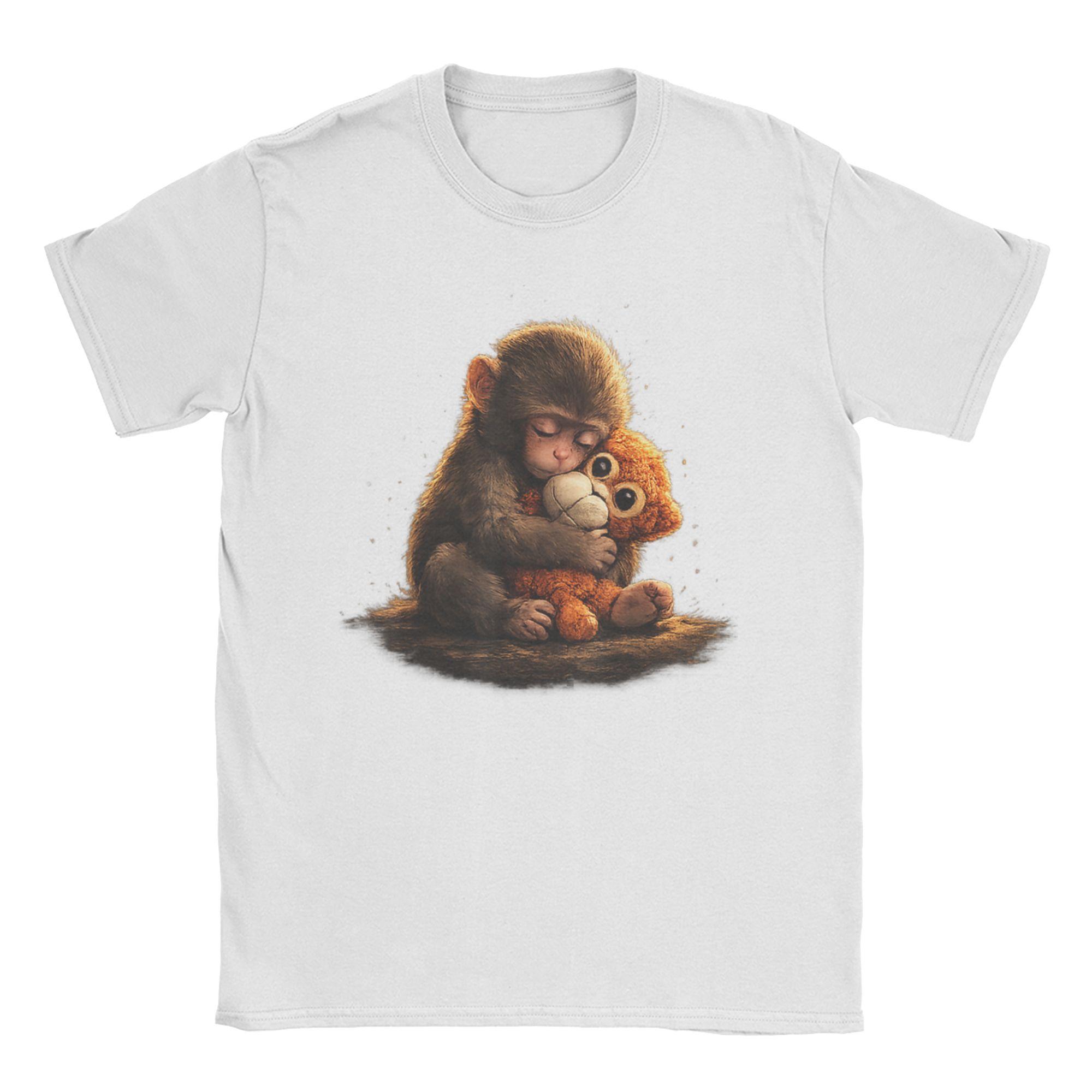 kawaii Baby Monkey Punch Cute Japanese Macaque UkiyoE TShirt Summer Harajuku TShirts Unisex Cotton ONeck Top Tees Short S