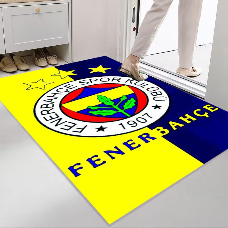 Eredità Fenerbahçe: Tappetini per pavimenti con stampa a motivi del 1907 Zerbino Cuscino per sedia da ufficio per stanza
