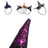Halloween Witch Hat Headband Pumpkin Hair Hoop Spider Web Costume Party Props