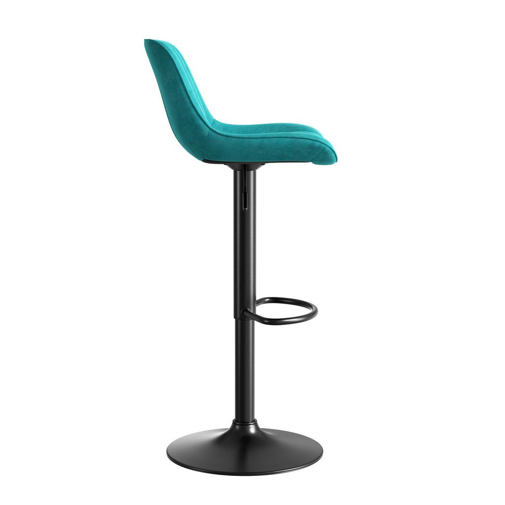 Blue Dining Room Bar Stool Swivel Chairs, Set of 2 - Velvet-Covered, Height-Adjustable, 360 degrees Swivel Function