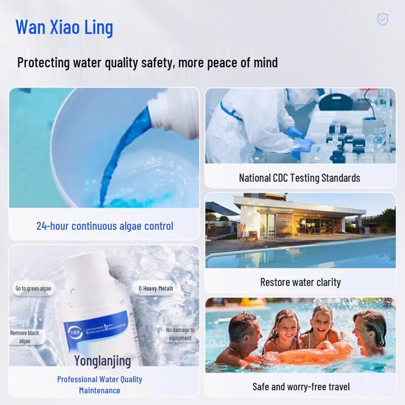 Pool Chlorine and Algaecide Treatment Solution