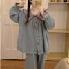 Women's Cloud Cotton Polka Dot Pajama Set with Peter Pan Collar and Lace Trim