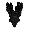 Solid Red Flower One Piece Swimsuit Luxury Women Swimwear Sexy Swim Suit Deep V Monokini Off Shoulder Bodysuit Bathingsuit
