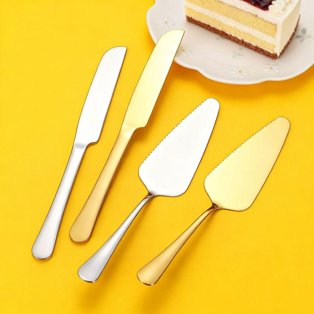 European Style Cake & Pizza Spatula Set - 410 Stainless Steel, Set of 2, Gift Box for Birthday Parties