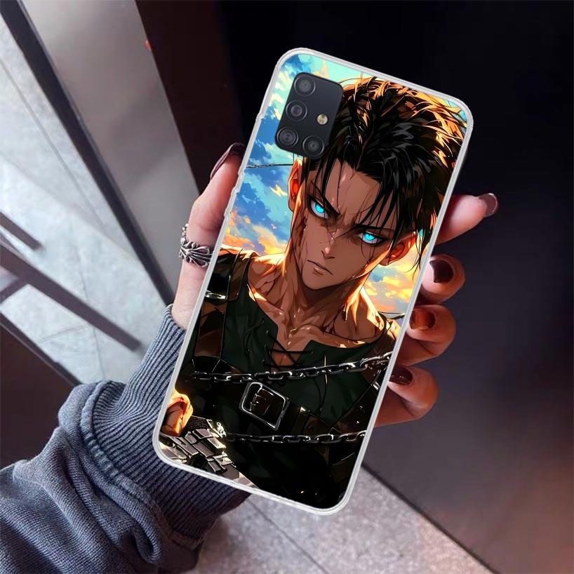 A-Attack On T-Titan Levi Phone Case For Samsung Galaxy A12 A52S A42 A32 A22 A51 A50 Note 20 Ultra 10 S10 Plus A71 A70 A31 A30 A1