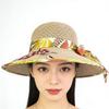 Foldable Flower Embroidery Hat Wide Brim Panama Hat New Sun Protection Hat  Outdoor Casual