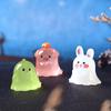 Figurine Luminous Miniature Funny Ghost Pig Rabbit Animals Micro Landscape Ornaments For Halloween Decorations Home Desk Decor