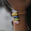 2Pcs Ceramic Fish Bracelet For Women Handmade Woven Colored Rope Boho Wrap Charm Bracelet Friendship Popular Jewelry