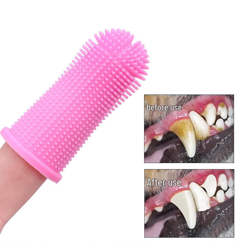 Silicone Finger Toothbrush for Dogs and Cats - Soft Gum Care Brush