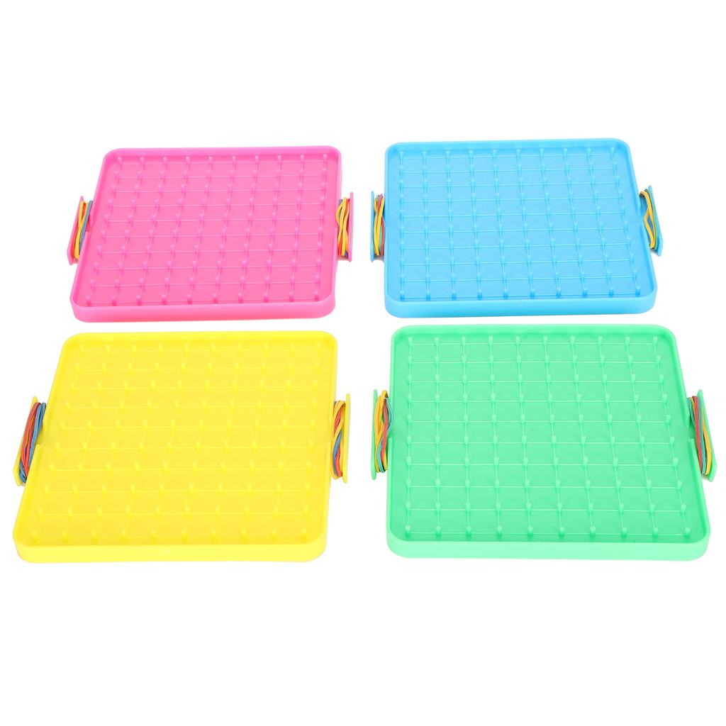 4 stk Spikerbrett Leketøy Farge Pegboard Gummibåndsett Handson Evne Trening Læremidler