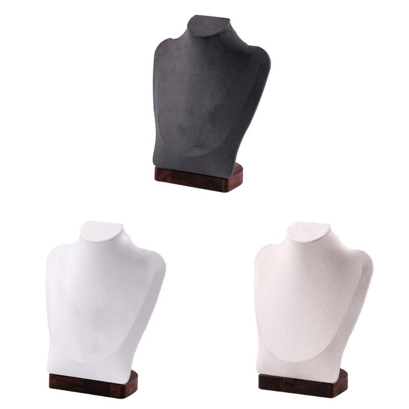 Walnut Wood Jewelry Holder Necklace Display Bust Multifunctional Mannequin Dresser Props for Displaying Necklaces