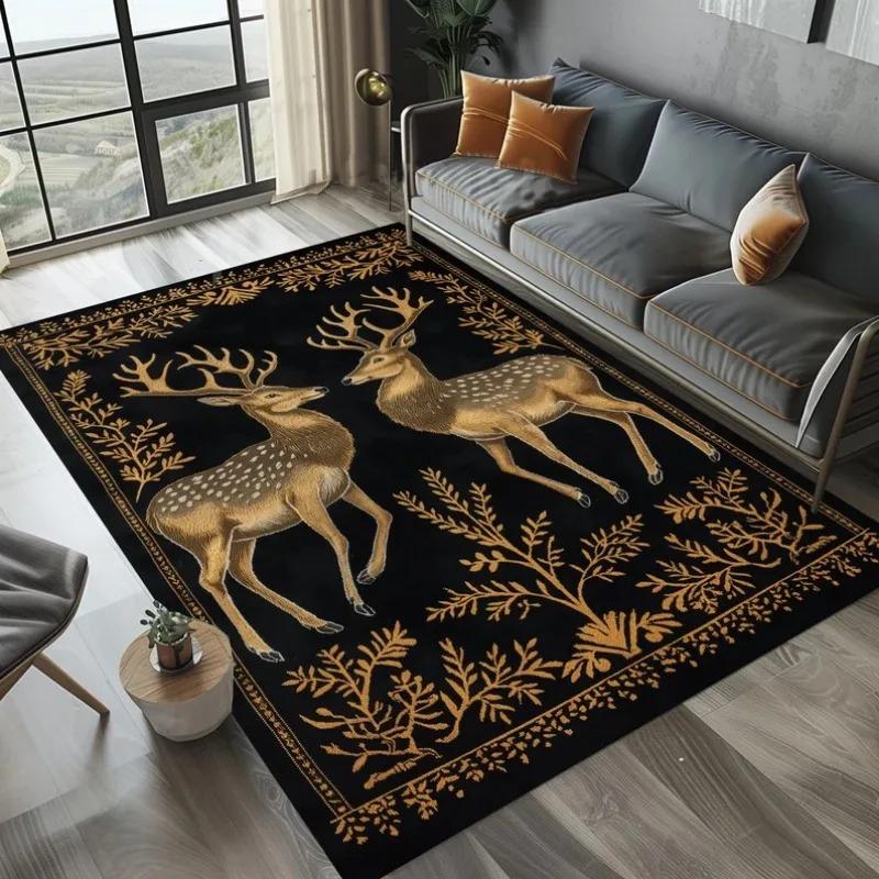 Nordic-style Mysterious Decorative Living Room Non-slip Rug Retro Style Large Area Bedroom Plush Rug Walk-in Closet Soft Mat