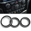 3PCS Volume Turn Knob Ring Cover For Jeep Grand For Cherokee 2014-2025 Aluminum AC Radio Switch Trim Ring Knob Cover