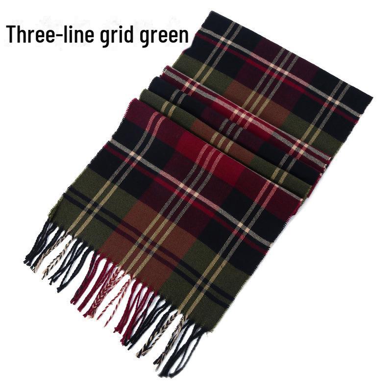 

Зимний мужской и женский толстый клетчатый шарф из искусственного кашемира 175*33cm