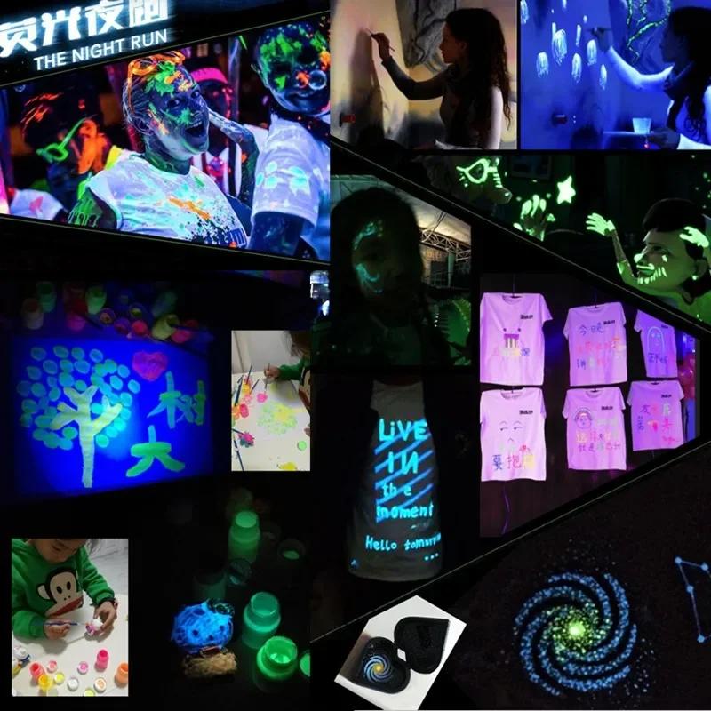 1X Färgglada Fluorescerande Superlysande Partiklar Glödande Pigment Starkt Lysande Sand Lysande i Mörkret Sand Barn DIY Leksaker