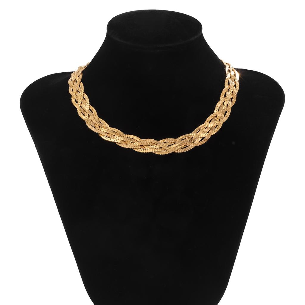 Flat Snake Bone Chain Necklace 