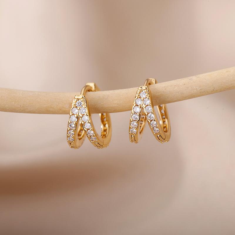 Zircon Evil Eye Earrings For Women Stainless Steel Gold Plated Turkish Pendientes Hoop Piercing Earring 2023 Goth Zircon Aretes
