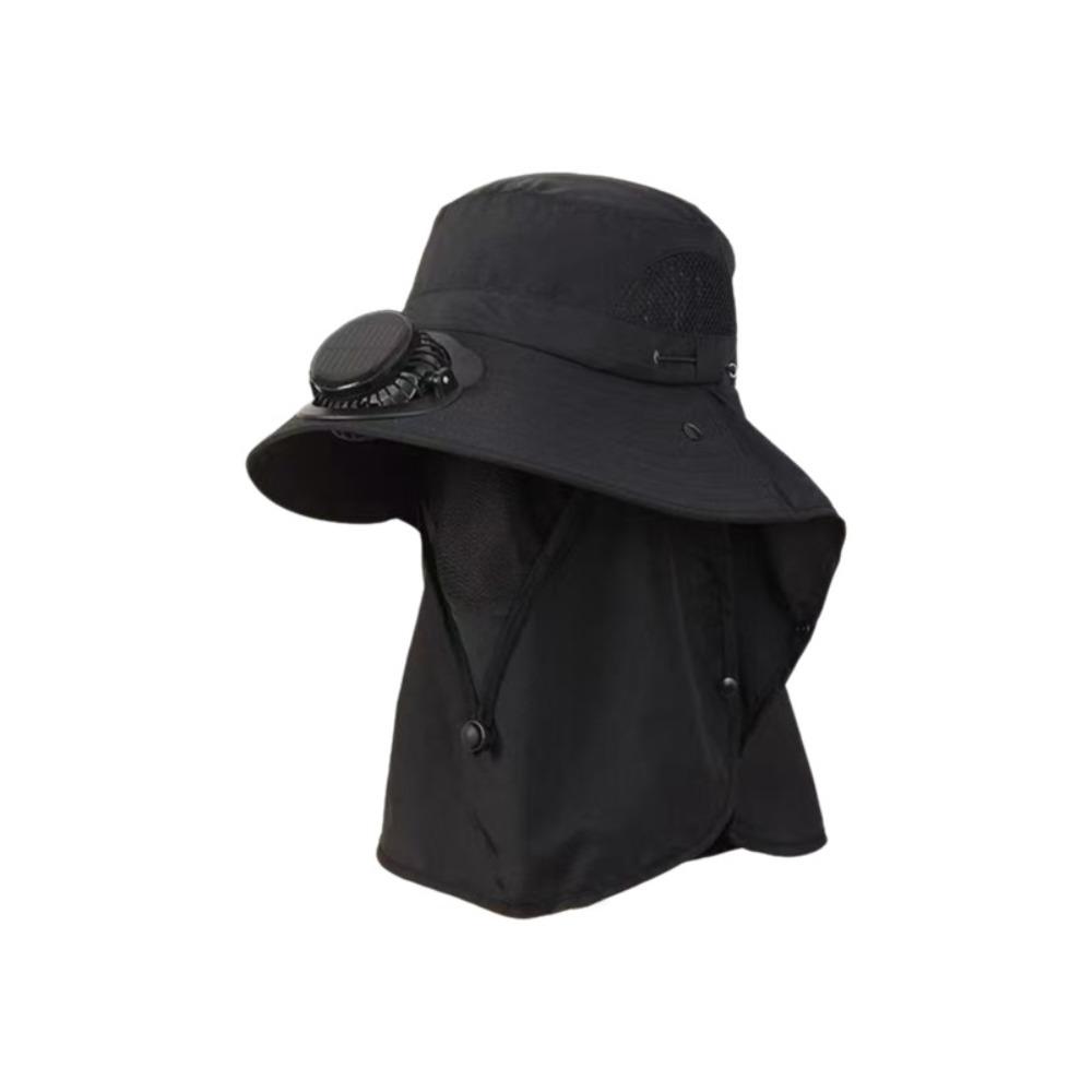 

UPF50+ Solar Fan Hat Sun Protection Sunshade Cap New Bucket Hat Beach чорний