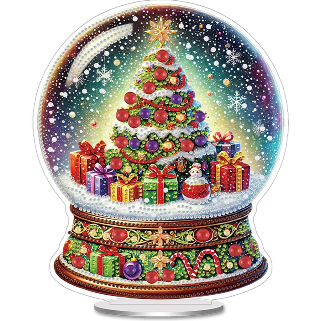 Christmas Special Shaped Diamond Painting Tabletop Ornaments Kit Acrylic Diamond Painting Desktop Decorations for Table Decor