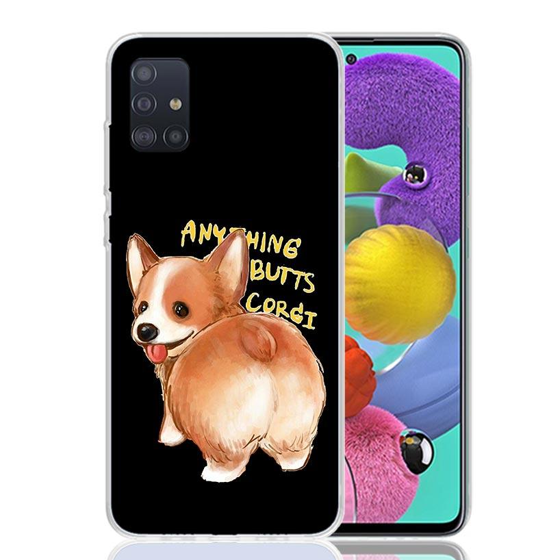 Cartoon Corgi Cute Dog Phone Case For Samsung Galaxy A52 A32 A22 A12 A02S A50S A30S A51 A31 AA71 Note 20 Ultra 10 S10 Plus Galax