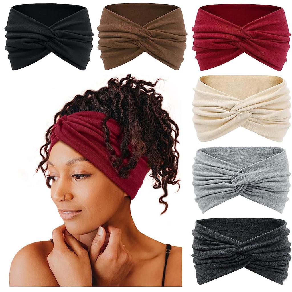 Women's Elastic Cross Super Wide Headband for Yoga, Running, and Sports