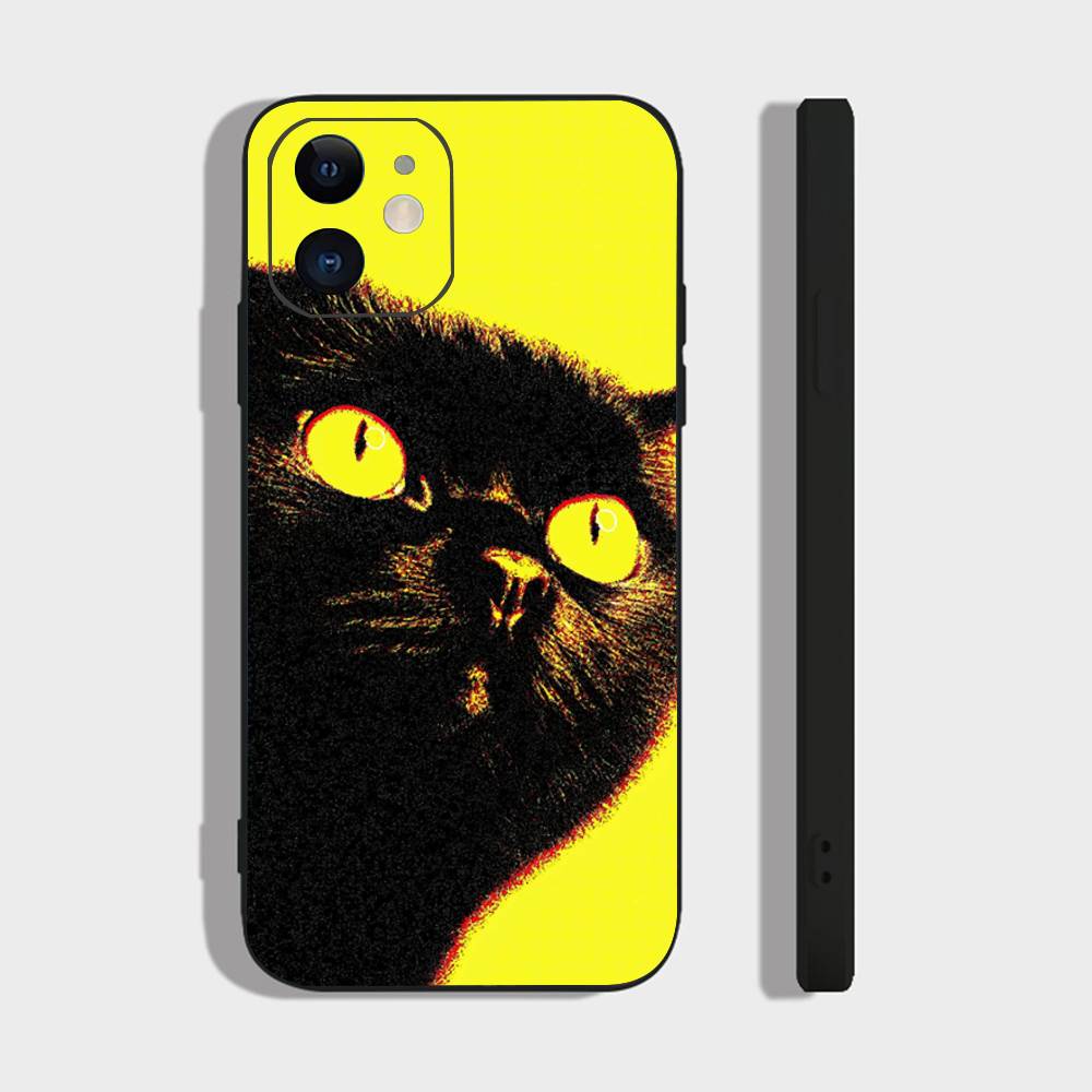 

Interesting Animal Yellow Phone Case For IPhone 17 Air 16 15 14 13 Pro Max 11 12 Black Silicone Cover IPHONE 12PRO