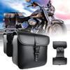 Motorrad-Seitentaschen, Große Kapazität, Langlebig, Wasserdicht, 2er-Pack, Universell passend für Motorräder, Werkzeugtasche, Aufbewahrung für Kleinteile, Schwarzes PU-Leder, Werkzeug