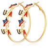 Orecchini a cerchio con stella americana per il 4 luglio per donne e ragazze Anello con ciondolo a forma di bandiera americana Orecchini pendenti