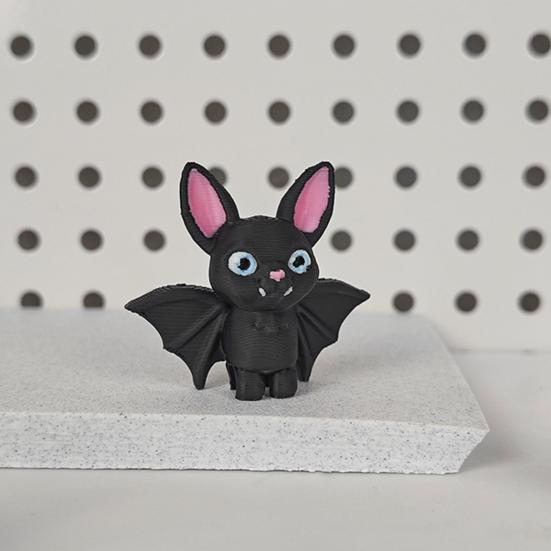 3D Printed Bat Figurine Handmade Gothic Bat Sculpture Collectible Upside Down Bat Decoration for Home Office Bookshelf Desk Decor