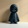 1Pc Cute Black Cloak Hooded Character Figurine 3D Printed Halloween Decorations For Indoor Outdoor Home Desk Yard Party Ornament