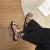 Women's Fairy Style Lace-up Roman Sandals - Flat Heel, Versatile and Gentle Summer Beach Footwear