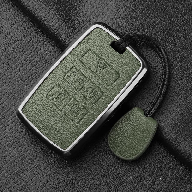 Metal and Leather Car Key Case Cover For Land Rover Range Rover Discovery Evoque Sport Velar Key Protection Shell Accessories