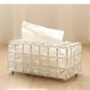 Simple Metal Crystal Tissue Box Living Room Tea Table Napkin Paper Removable Boxes Household Products