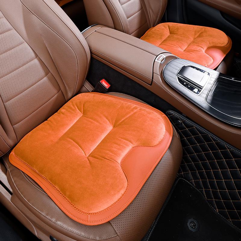 Luxury Flannel Winter Plush Car Seat Cushion for Mercedes-Benz & BMW - Thick, Warm, Three-Piece Rear Set