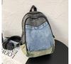 Schoolbag Japanese Vintage Denim Backpack Women's Large Capacity Lightweight Outdoor Travel Backpack Student Class Commuter School Bag