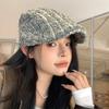 Retro pleated forward hat women's spring and autumn cap showing face small versatile fashion beret painter hat