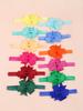 12pcs/set Colorful Ribbon Bows Headbands for Baby Girls Neborn Stretch Wide Elastic Hair Bands Pinwheel Headwras Kids Headwear