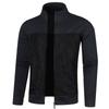 Men's Autumn Jacket Stand Collar Patchwork Slim Fit Zip Up Casual Streetwear Men Coat