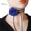 Retro Flower Women Choker Necklace Solid Color Elegant Lace Up Adjustable Strappy Collar Necklace Party Supplies