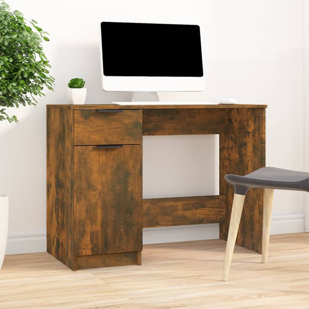 Writing Desk Smoked Oak 100x50x75 cm Particleboard