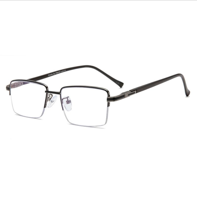 Men Half Metal Square Glasses Women Eyeglasses Myopia Optical Spectacles Ladies Clear Glasses 0 -0.5 -1.0 -2.0 To -6.0