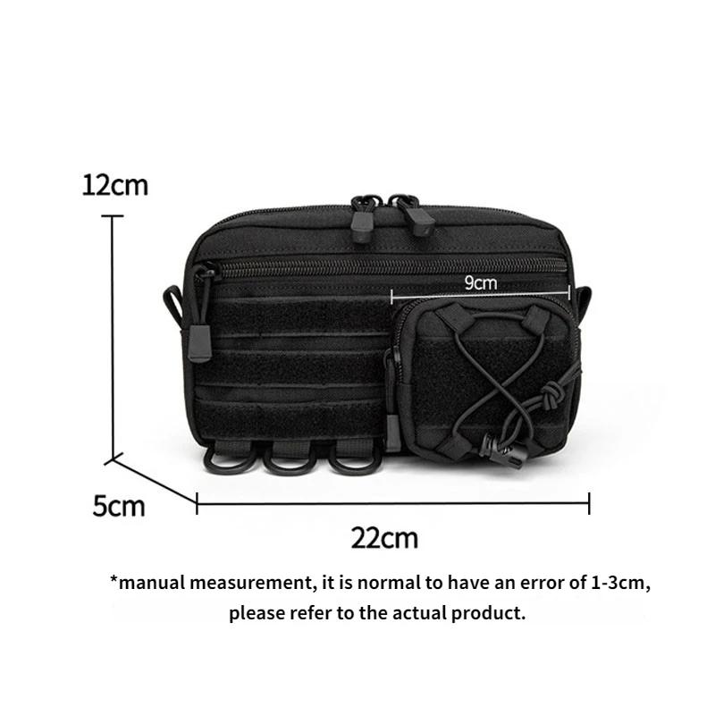 Molle Horizontal Admin Pouch with Front Drawstring Pocket EMT Pouch EDC Utility Orgaznier Bag Hunting Fanny Pack