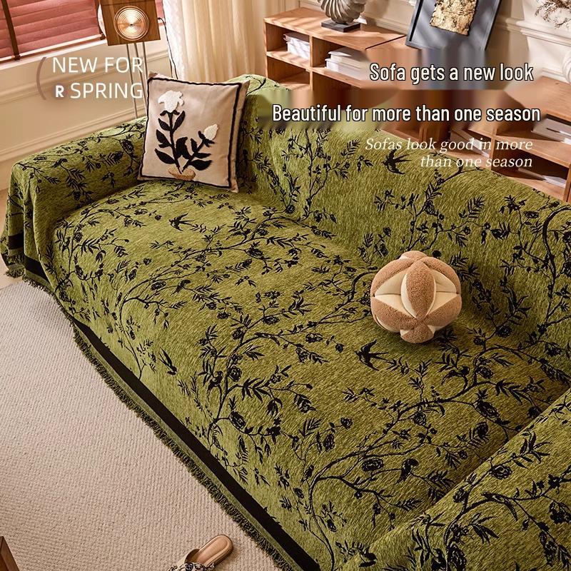 Luxurious Retro Chenille Sofa Slipcover - All-Season, Anti-Scratch French Design