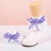 Cute Girls Cotton Slouch Socks for Toddlers with Multi-Layer Lace Trim and - Princess